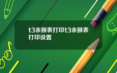 t3余额表打印t3余额表打印设置