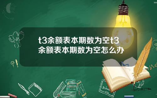 t3余额表本期数为空t3余额表本期数为空怎么办