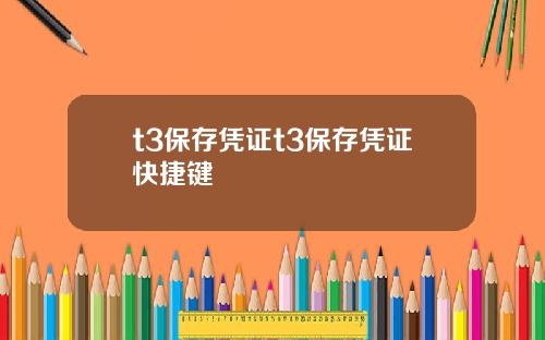 t3保存凭证t3保存凭证快捷键