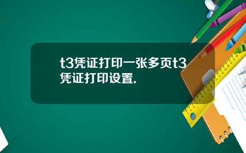 t3凭证打印一张多页t3凭证打印设置.