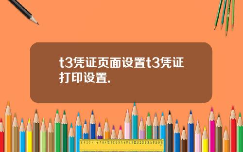 t3凭证页面设置t3凭证打印设置.