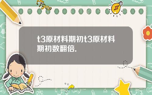 t3原材料期初t3原材料期初数翻倍.