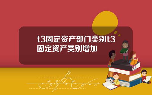 t3固定资产部门类别t3固定资产类别增加
