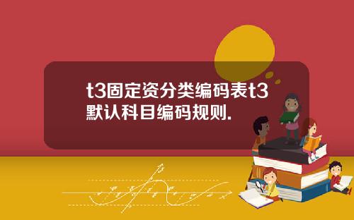 t3固定资分类编码表t3默认科目编码规则.