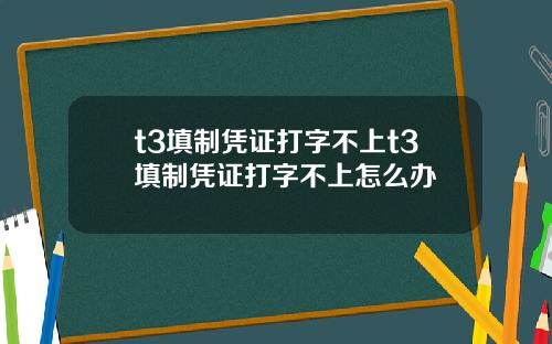 t3填制凭证打字不上t3填制凭证打字不上怎么办