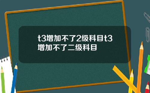 t3增加不了2级科目t3增加不了二级科目
