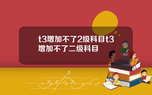 t3增加不了2级科目t3增加不了二级科目