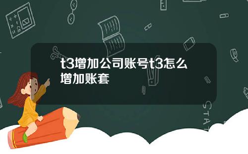t3增加公司账号t3怎么增加账套