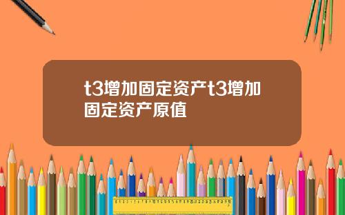 t3增加固定资产t3增加固定资产原值