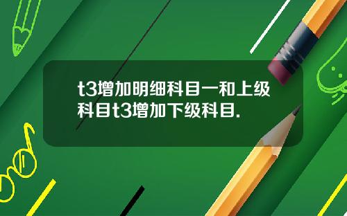 t3增加明细科目一和上级科目t3增加下级科目.