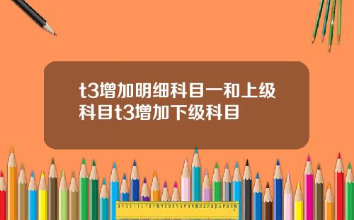 t3增加明细科目一和上级科目t3增加下级科目
