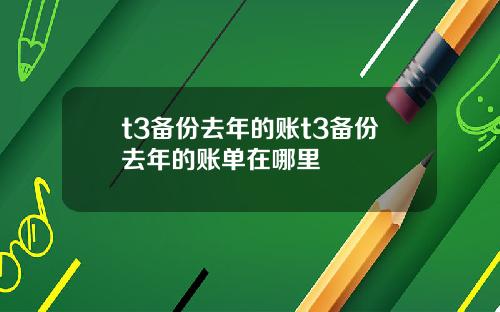 t3备份去年的账t3备份去年的账单在哪里