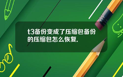 t3备份变成了压缩包备份的压缩包怎么恢复.