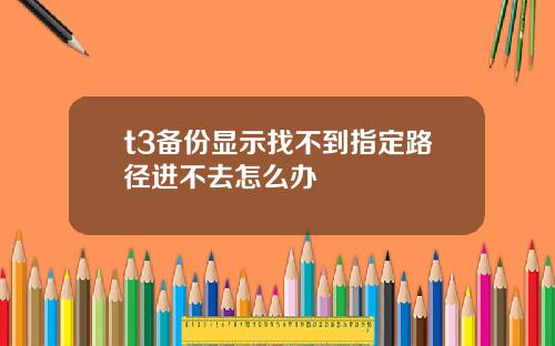 t3备份显示找不到指定路径进不去怎么办