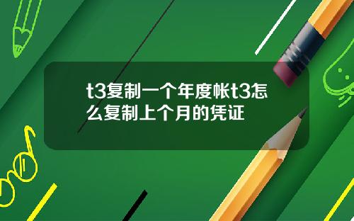 t3复制一个年度帐t3怎么复制上个月的凭证
