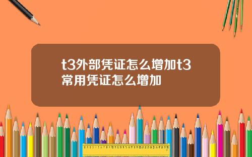 t3外部凭证怎么增加t3常用凭证怎么增加