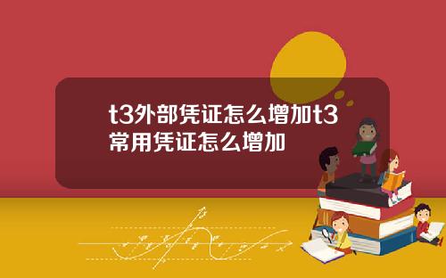 t3外部凭证怎么增加t3常用凭证怎么增加