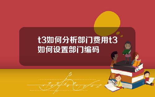 t3如何分析部门费用t3如何设置部门编码