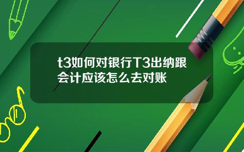 t3如何对银行T3出纳跟会计应该怎么去对账