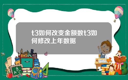 t3如何改变金额数t3如何修改上年数据