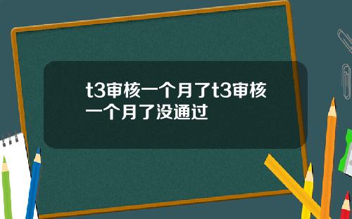 t3审核一个月了t3审核一个月了没通过