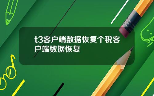 t3客户端数据恢复个税客户端数据恢复