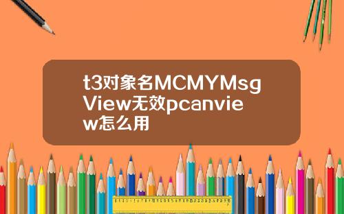 t3对象名MCMYMsgView无效pcanview怎么用