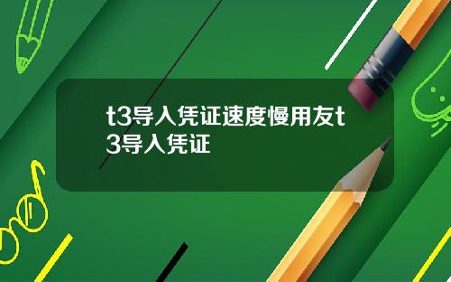 t3导入凭证速度慢用友t3导入凭证