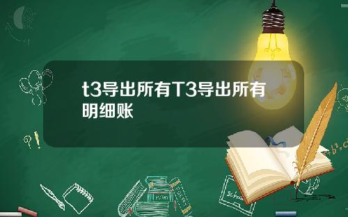 t3导出所有T3导出所有明细账