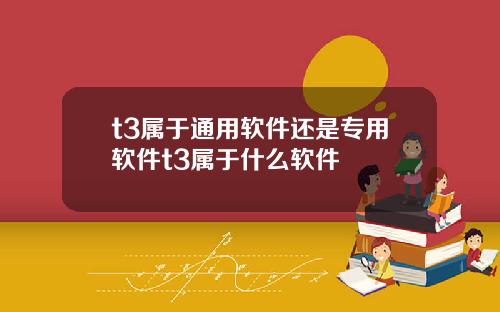 t3属于通用软件还是专用软件t3属于什么软件