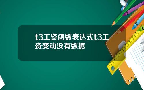 t3工资函数表达式t3工资变动没有数据