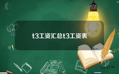 t3工资汇总t3工资表