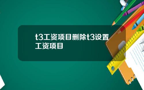 t3工资项目删除t3设置工资项目