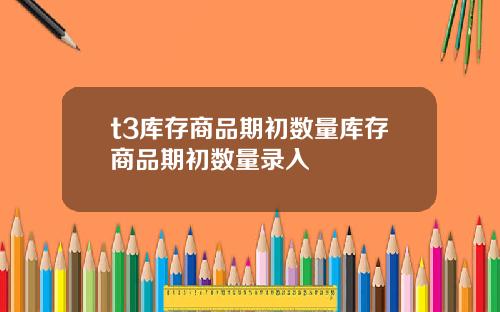 t3库存商品期初数量库存商品期初数量录入