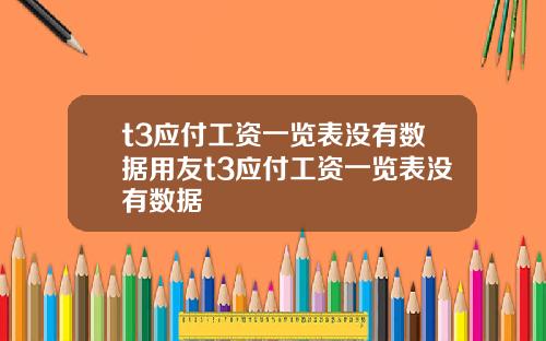 t3应付工资一览表没有数据用友t3应付工资一览表没有数据
