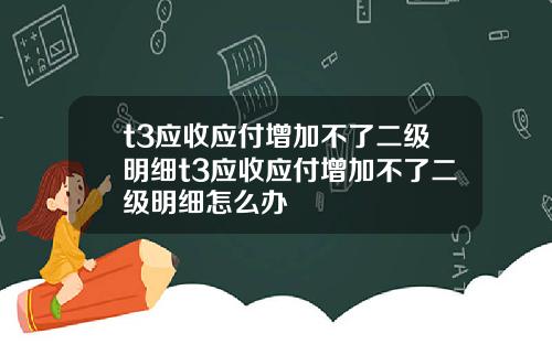 t3应收应付增加不了二级明细t3应收应付增加不了二级明细怎么办