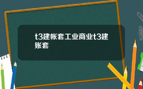 t3建帐套工业商业t3建账套