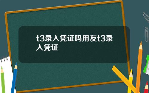 t3录入凭证吗用友t3录入凭证