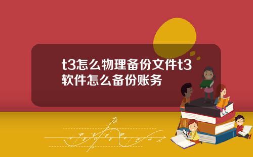 t3怎么物理备份文件t3软件怎么备份账务