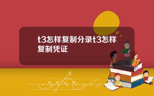 t3怎样复制分录t3怎样复制凭证