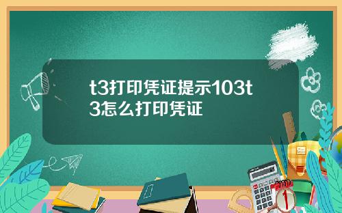 t3打印凭证提示103t3怎么打印凭证