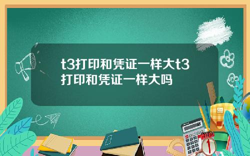 t3打印和凭证一样大t3打印和凭证一样大吗