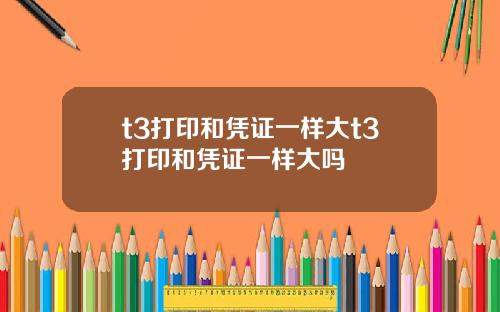 t3打印和凭证一样大t3打印和凭证一样大吗