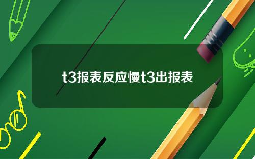 t3报表反应慢t3出报表
