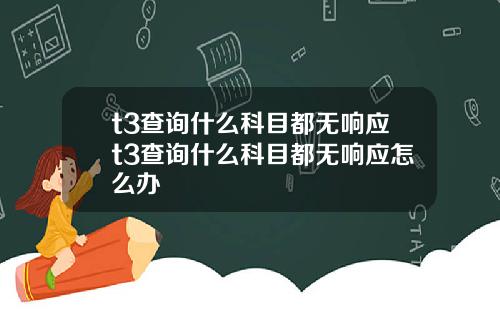 t3查询什么科目都无响应t3查询什么科目都无响应怎么办