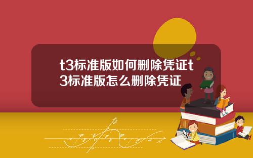 t3标准版如何删除凭证t3标准版怎么删除凭证
