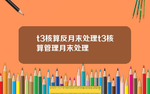 t3核算反月末处理t3核算管理月末处理
