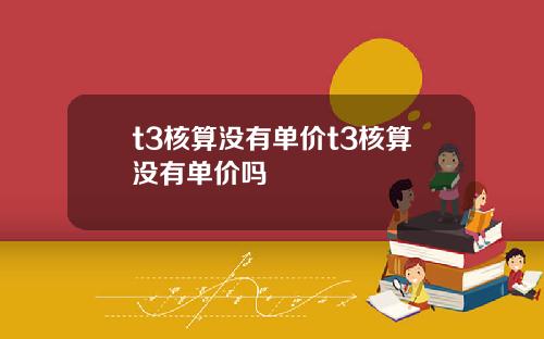 t3核算没有单价t3核算没有单价吗