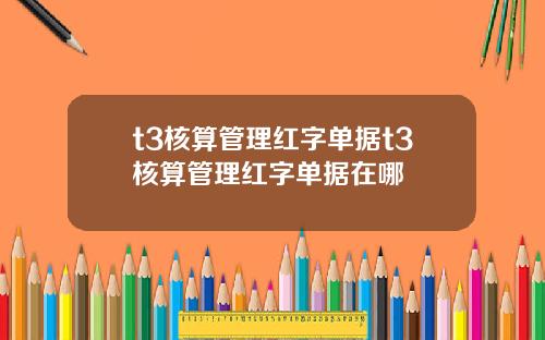 t3核算管理红字单据t3核算管理红字单据在哪