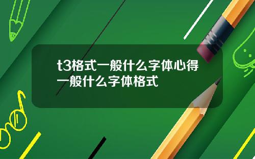 t3格式一般什么字体心得一般什么字体格式